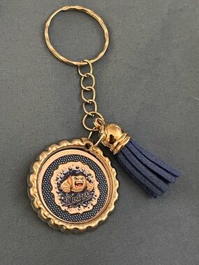 Los Angeles Navy Tassel Bottle Cap Keychain